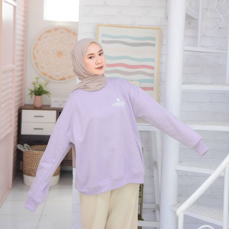 Sweater Basic Oblong Oversize Covestudo | Sweater Oversize Wanita Korean Style | Sweatshirt Ootd