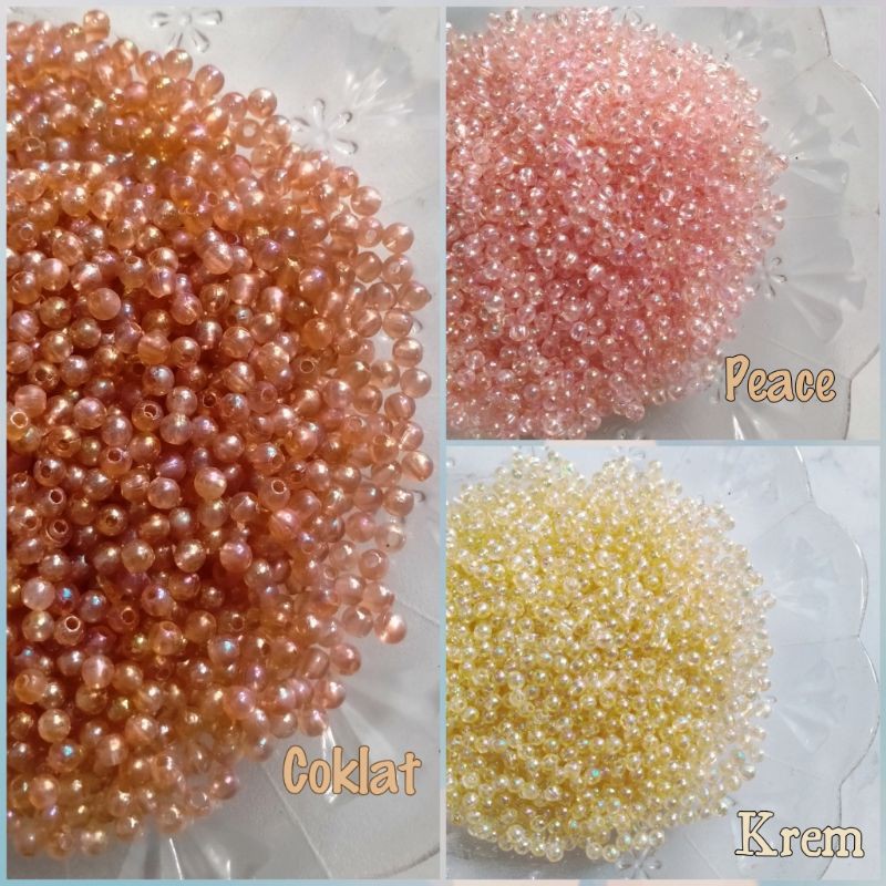 Mote Manik Mutiara Bulat 4 mm - 10 Gram