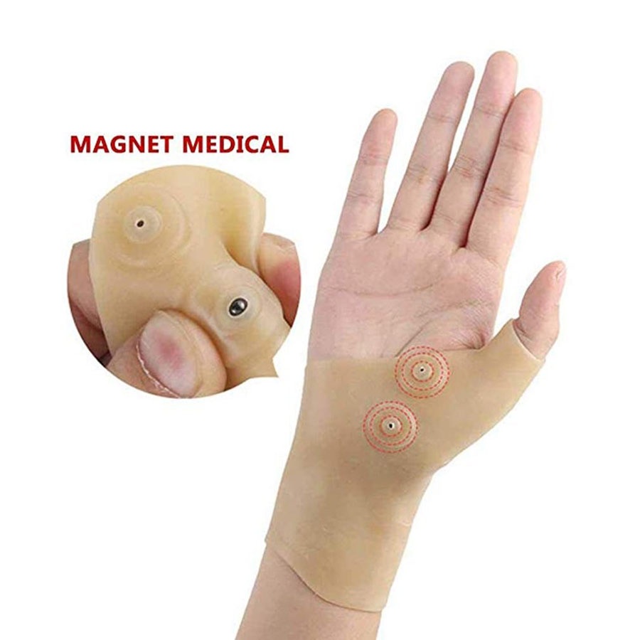GSU8 Sebs Sarung Tangan Silicone Magnetic Therapy Tenosynovitis Pain Relief - Lhk-0075 - Cream Or-i
