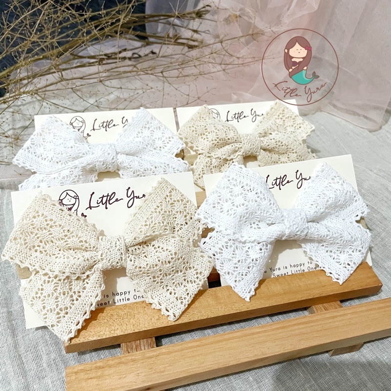 LITTLE YURA - Big Bow Vintage Headband / Bandana Bayi / Newborn Headband Nylon Baby / Pita Bayi dan Anak / Aksesoris Bando Anak