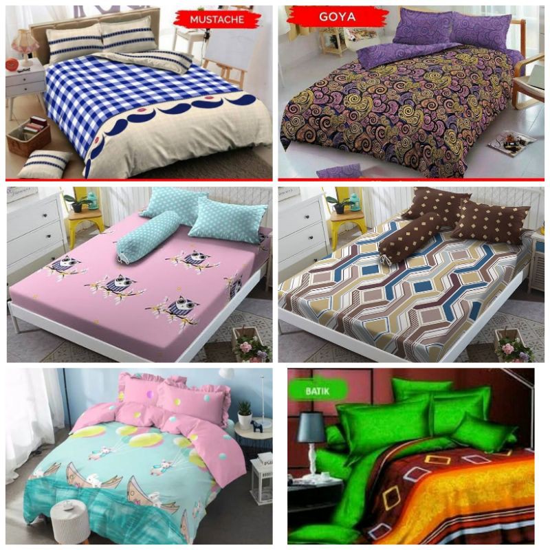 Sprei Dluxe Kintakun [mustache, Goya, Night Owl, Rome, Kanin, Batik, Springhiils]