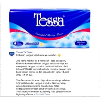 Jual Tessa Facial Sheets Tissue Muka Wajah Tissue Tissu Tisu Ply Shopee Indonesia