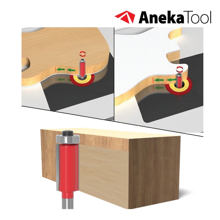 AT Mata Profil Router 1/4 Flush Trimmer Bits