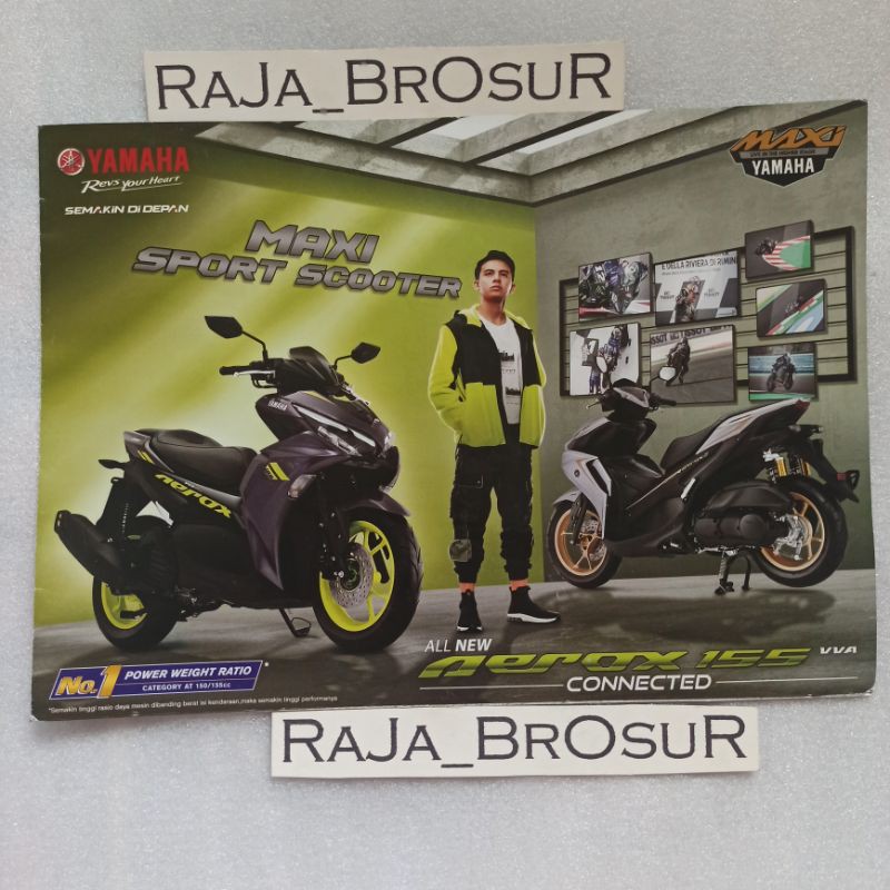 Poster brosur Yamaha all new Aerox 155 connected vva 2021