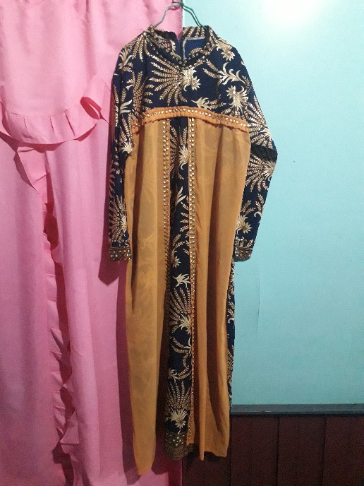 Gamis Batik Kombinasi Sifon