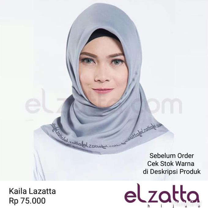 Open Order Hijab Kerudung Segi Empat KAILA LAZATTA Scarf ELZATTA Original Grosir