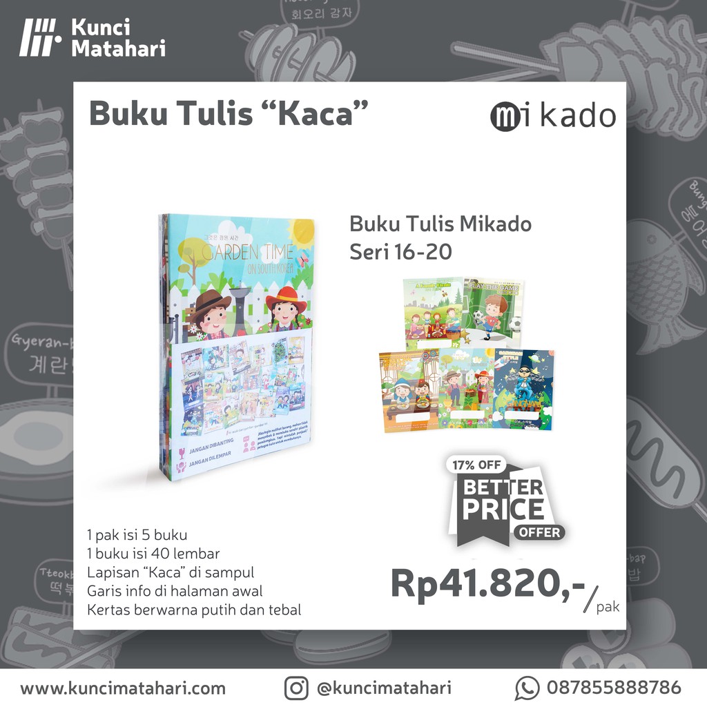 

1 Pak Buku Tulis Korea Mikado (Seri 16-20)