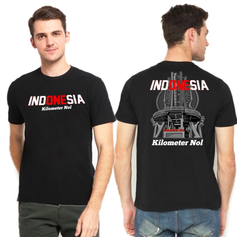 Baju kaos Distro Pria Monumen Nol Kilometer / Kaos Logo Nol Kilometer Siluet PNG