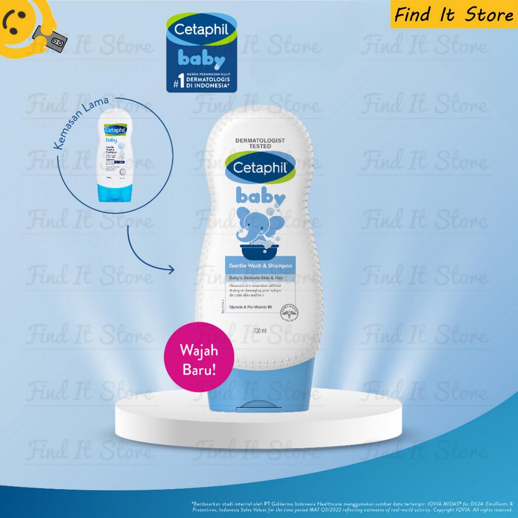 Cetaphil Gentle Wash &amp; Shampoo Hair &amp; Body 230ml 400ml Sabun Sampo Bayi 230 400 ml Pump