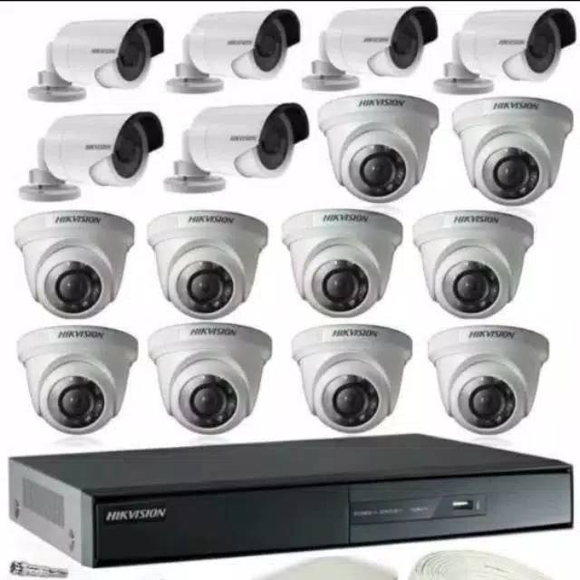 PAKET CCTV 16 KAMERA FULL SUARA HIKVISION 1080P 2MP DVR 16 CHANEL CHANNEL 2 MP