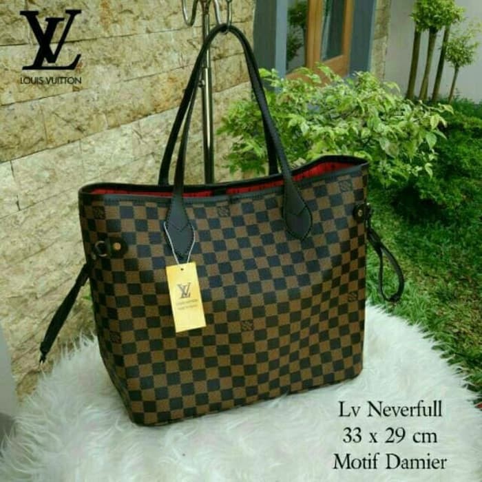 Tas Wanita Tas Batam Import Lv NeverFull ToteBag Shoppingbag QB - DAMIER