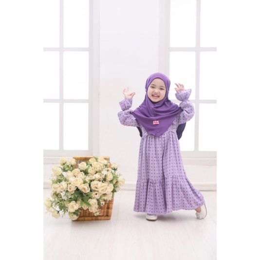 Gamis Polka by Adha Mosleem / Gamis anak perempuan / cewek / Cantik / Lucu / Imut