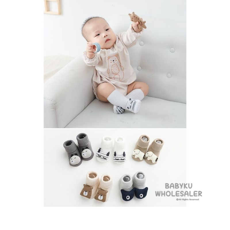 Kaos kaki bayi 3D boneka bahan tebal hangat