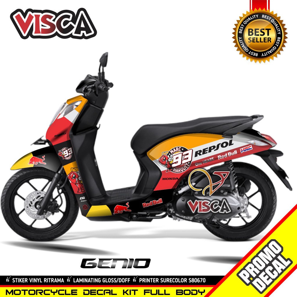 Decal Genio Full Body 2022 Stiker Genio Variasi 2022 Full Body Stiker Motor Genio 2022 Striping Geni