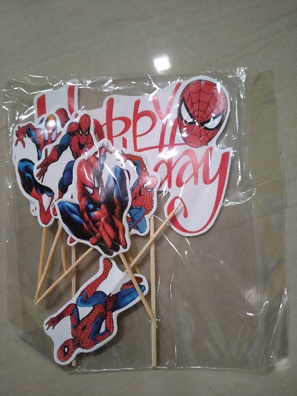 Topper Cake/cupcake, Hiasan Kue Ulang Tahun, Motif Spiderman