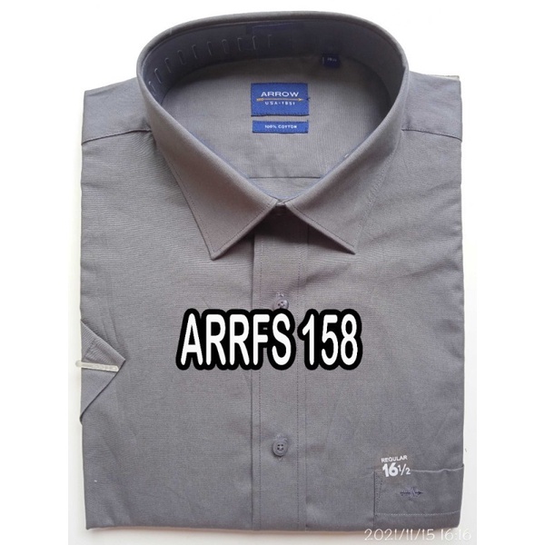 Kemeja Pria Reguler Fit Lengan Pendek Merk Arrow Size 15.5 - 158