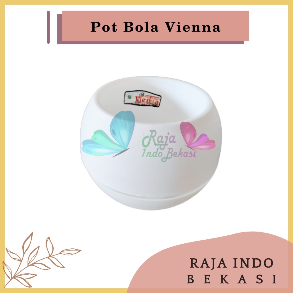 Pot Bola Vienna Putih 14 Cm Pot Bunga Pot Bola Vienna Plastik Jumbo Putih Mini Moci Busa Kaktus