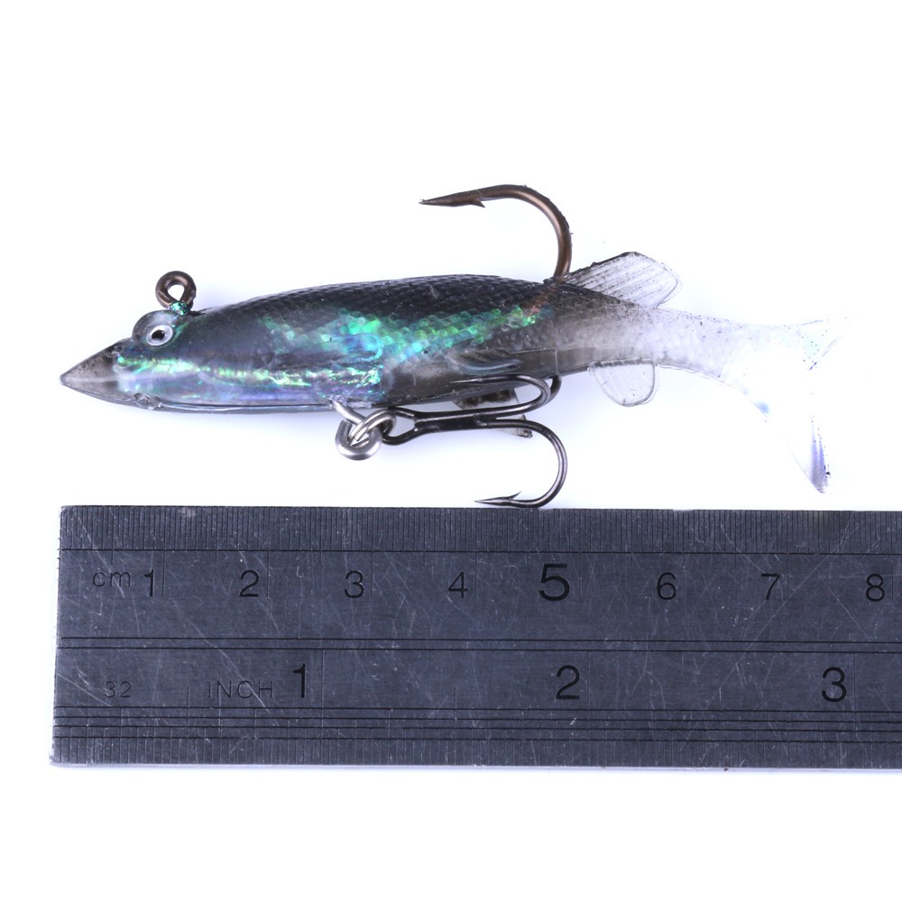 Hengjia 2pcs / Lot Umpan Pancing Softlure Tiruan Bentuk Ikan Bermata 3d Ekor T 8cm 11g