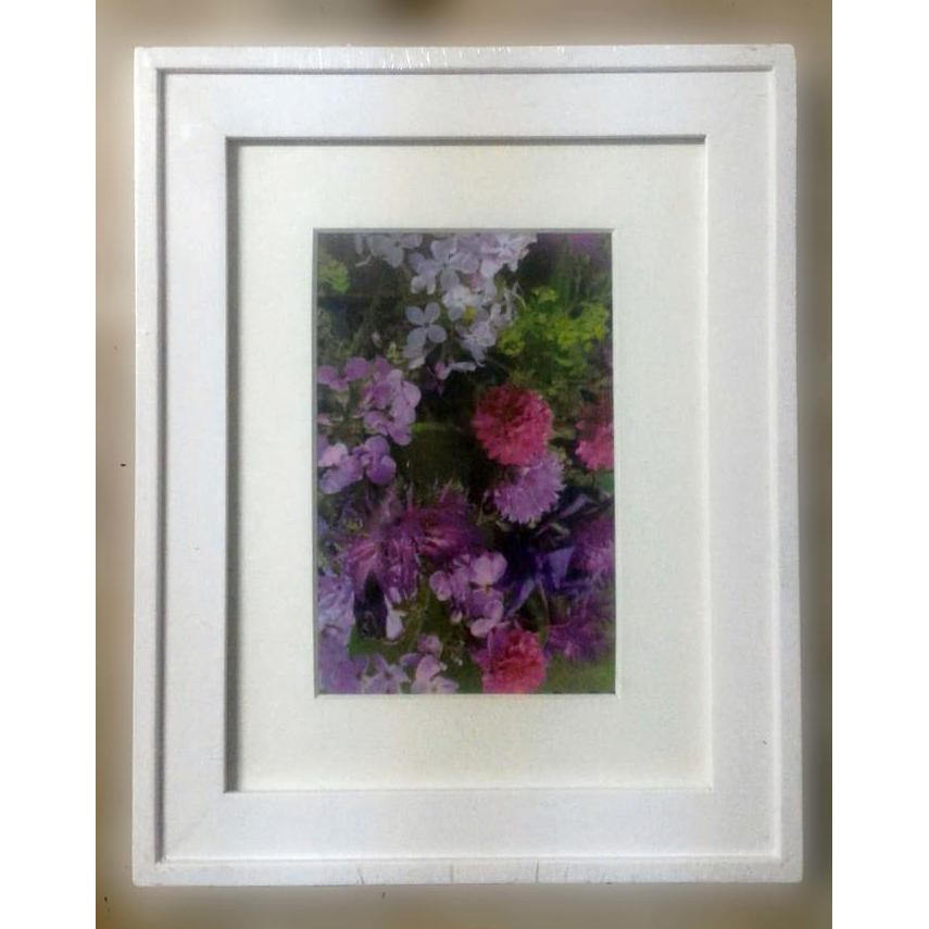 Bingkai Foto 6R Putih Full Frame atau 4R Putih dengan Lis Putih Kayu