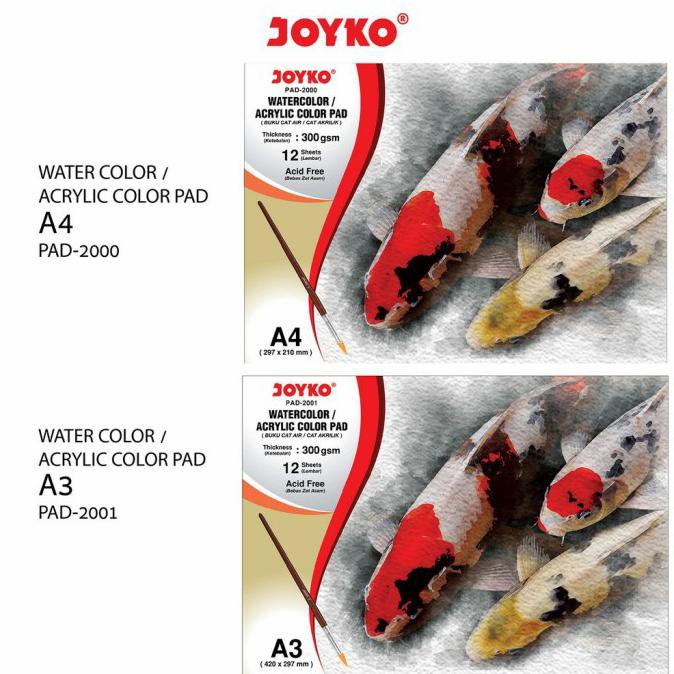 

(PERALATAN MENGGAMBAR) JOYKO WATERCOLOR PAD BUKU GAMBAR LUKIS 300 GSM - A4 TERLARIS