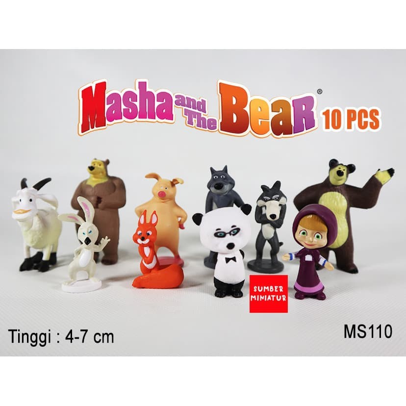 Mainan Set Figur Pajangan Masha and the bear