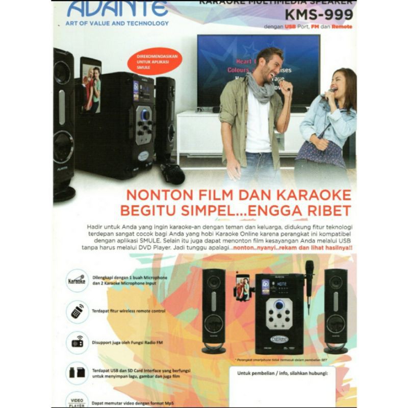 Speaker Aktif AVANTE KMS 999 Mic Wireless Karaoke Multi Media Speaker