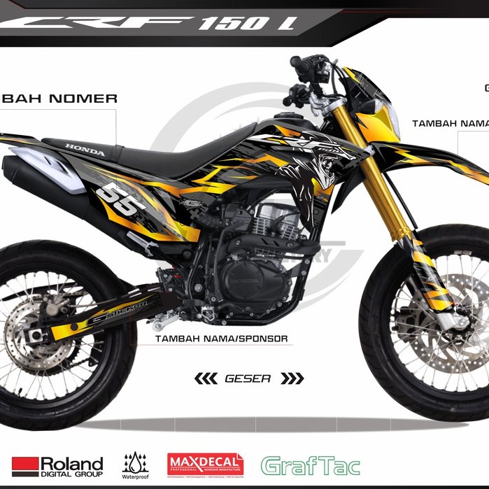 PROMO DECAL CRF 150L FULLBODY SUPERMOTO MILITAN GOLD k007b