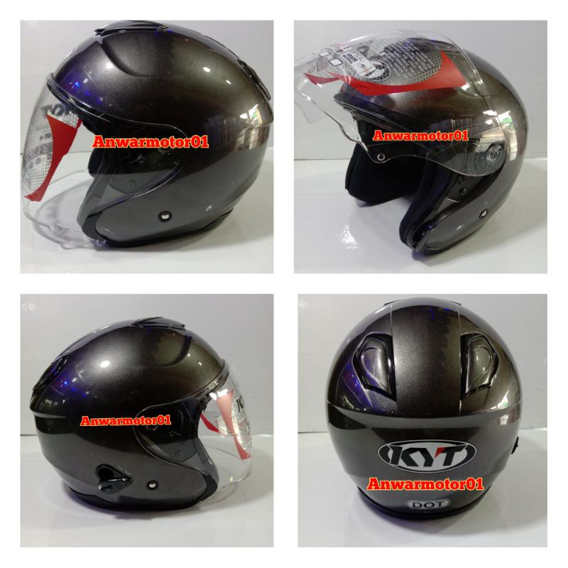 Helm KYT KYOTO R Solid Abu Gunmetal Original