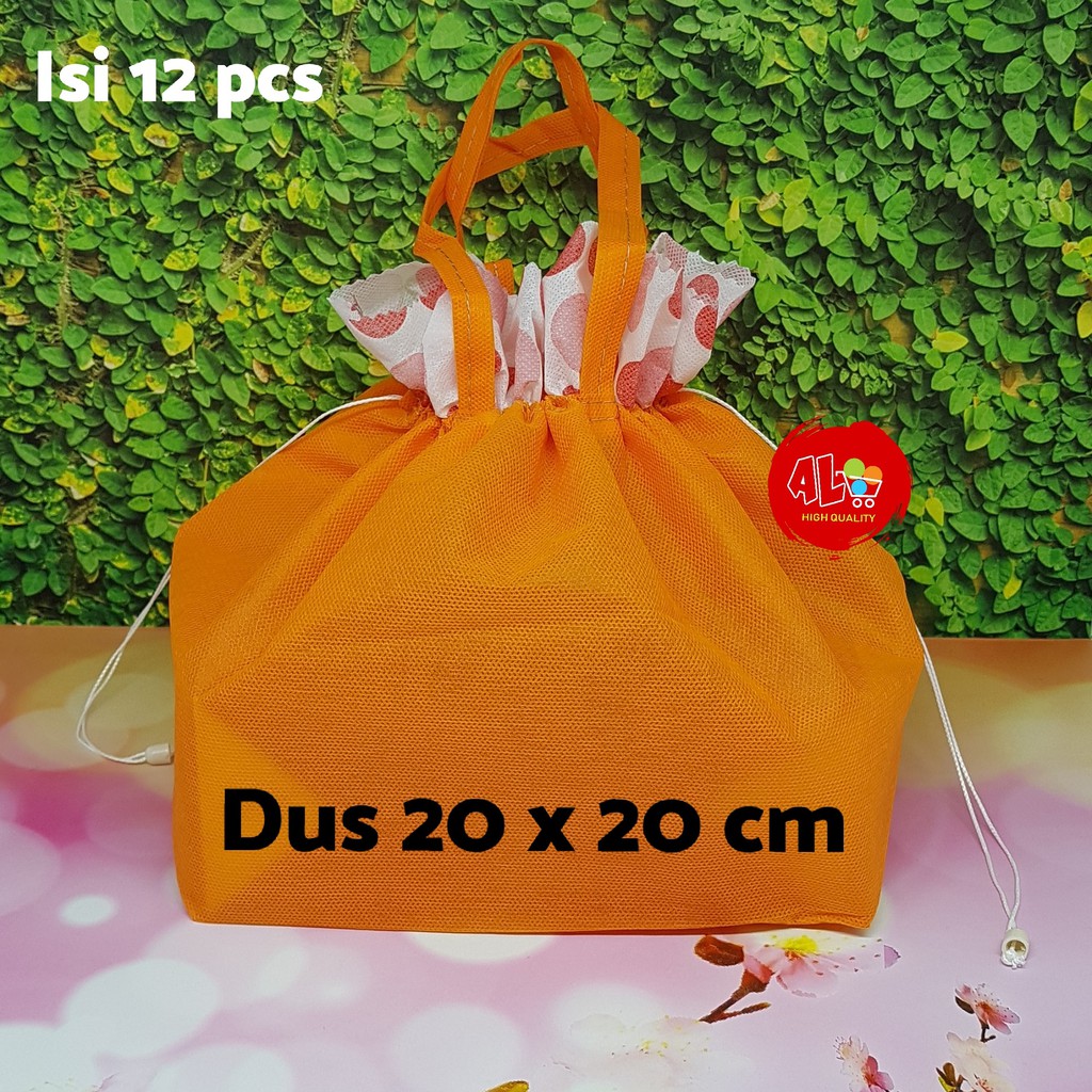 12bh Tas Kain Serut parcel untuk Dus Box Makanan 12bh Tas Kain Serut parcel untuk Dus Box Makanan