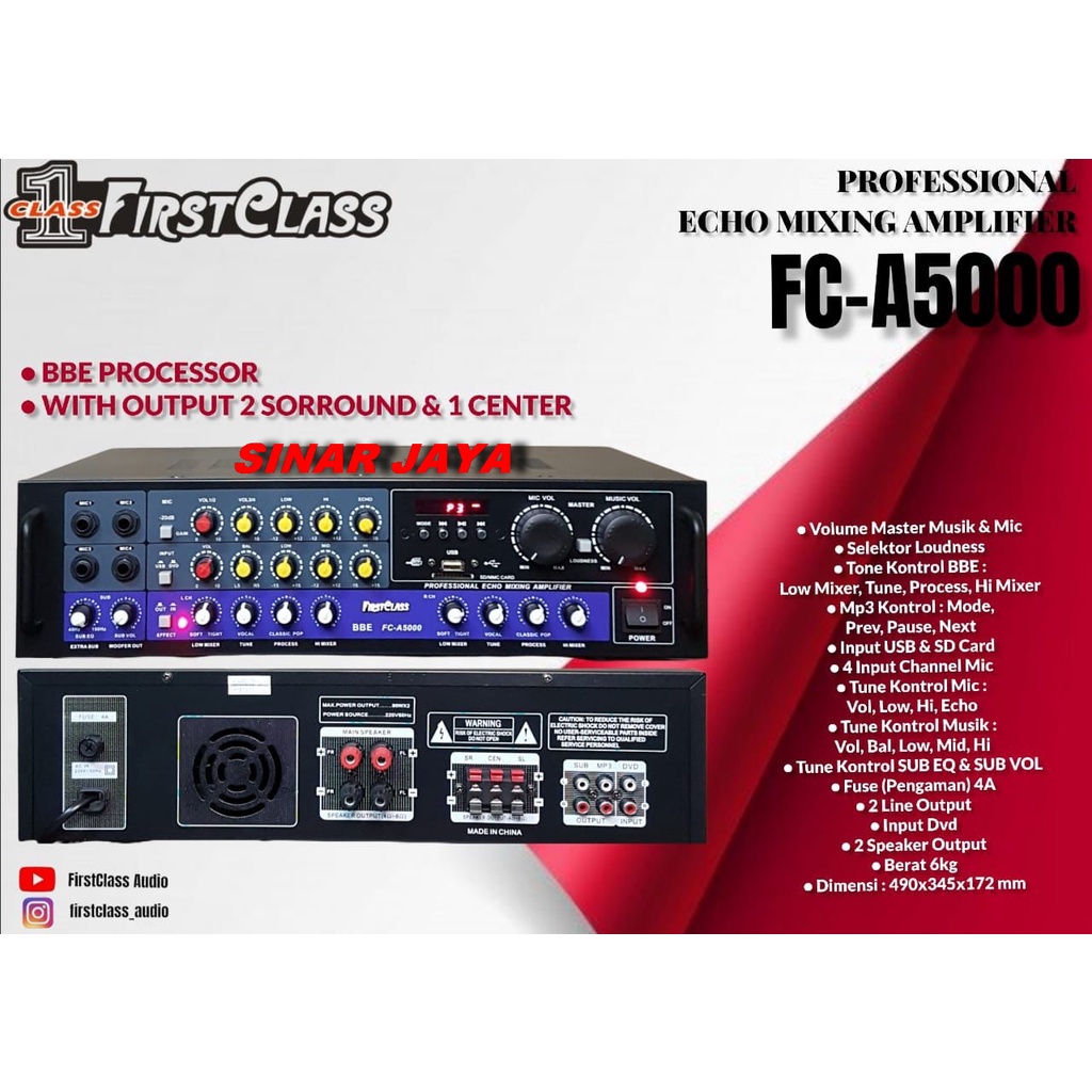 AMPLI FIRSTCLASS FC A5000 AMPLI FIRSTCLASS FCA5000 FC A 5000