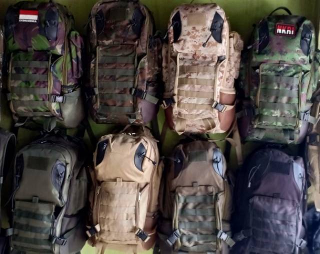 Tas gendong loreng army / tas ransel loreng model hiu / tas lima sebelas tactical airsoft outdoor