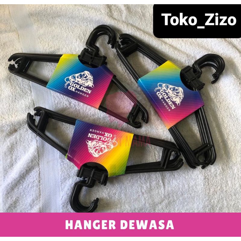 Hanger Hitam Golden OX Dx Isi 12 Pcs