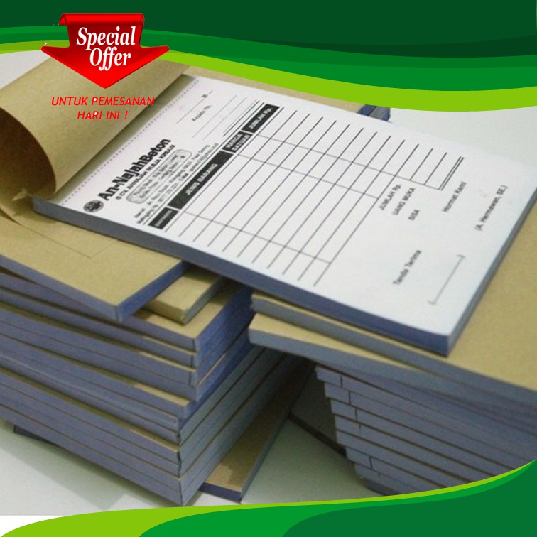 

Cetak Nota/Nota Custom/Nota Kontan/Nota Olshop/Nota Murah 3Ply Ukuran 1 Folio Perforasi Free Design