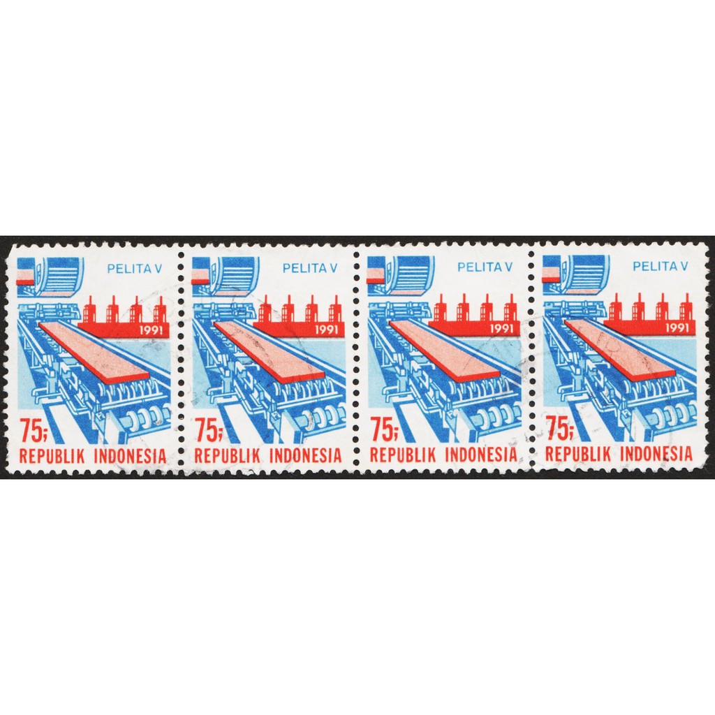

Perangko Filateli G58 - Indonesia VFU 4v Pair 01.04.1988 The Last Year Of The 4th Five Year