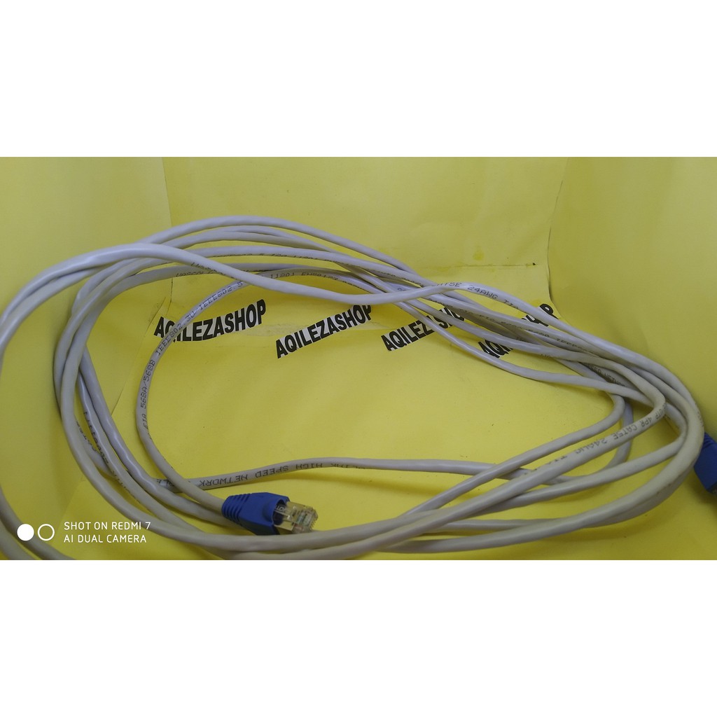 kabel LAN utp 10 meter plus plugboot dan rj45 siap pakai vascolink
