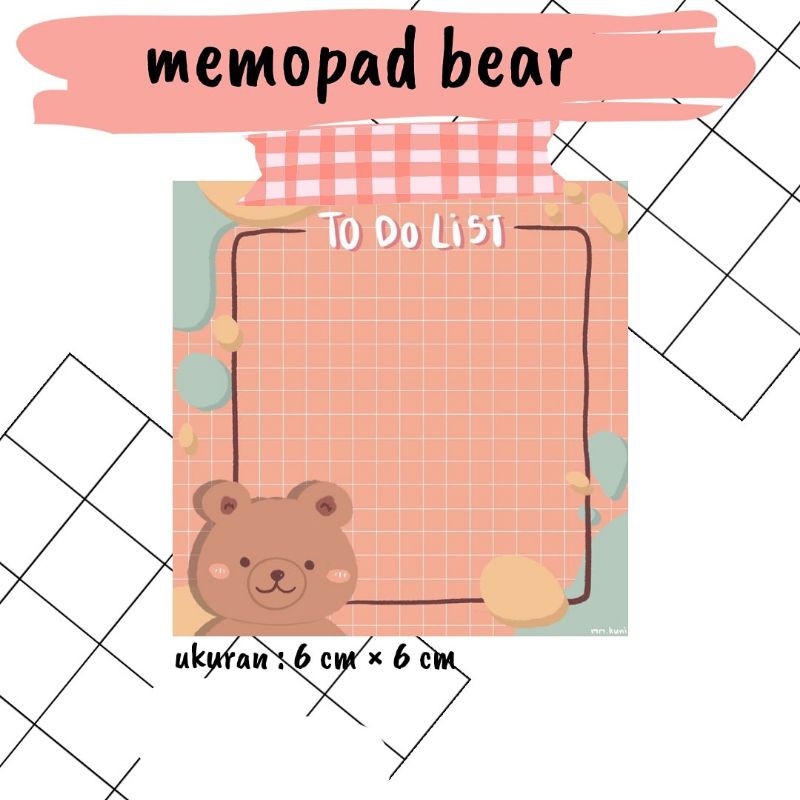 

memopad bear (10 lembar)