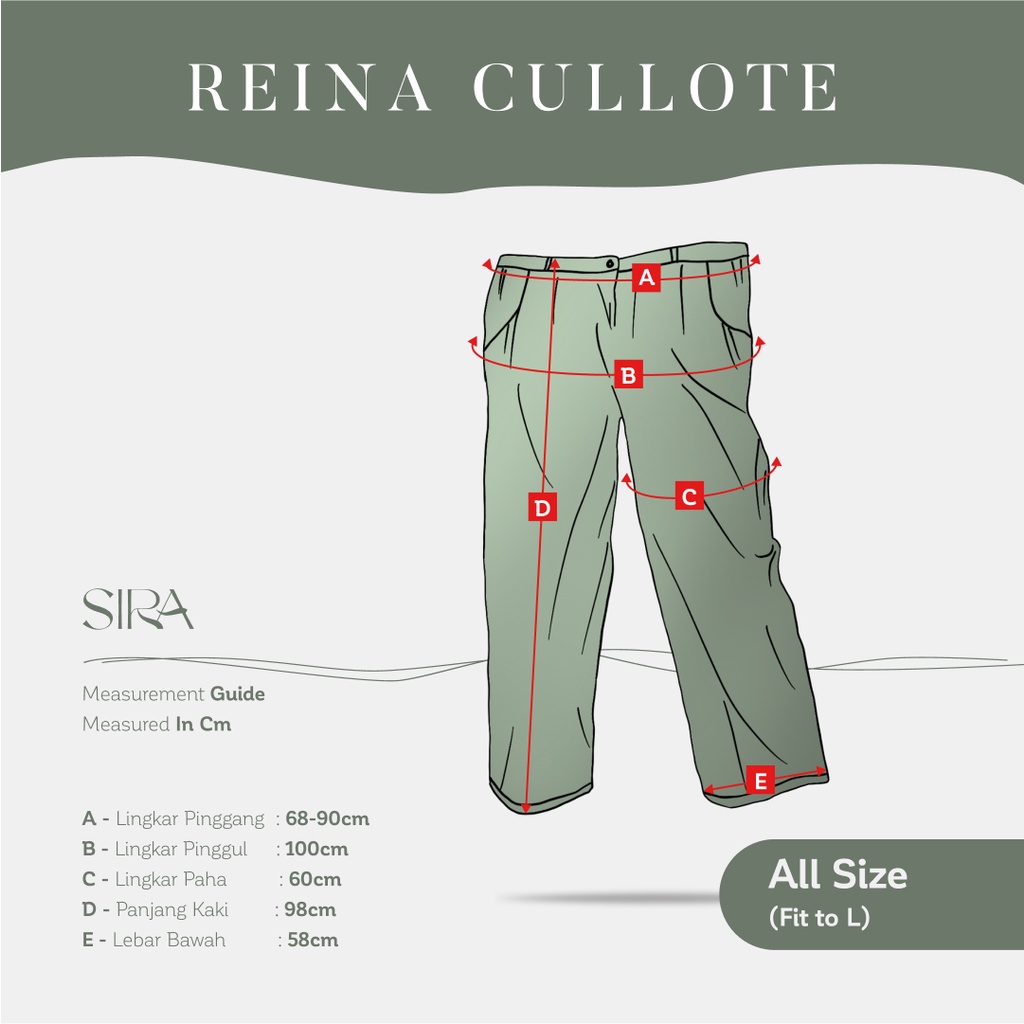 REINA CULOTTE PANTS | Celana Wanita | Culotte Pants | Celana Kulot Wanita-8