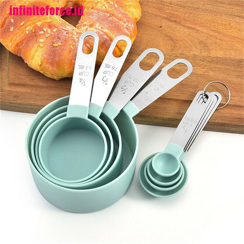 8PCs Measuring Cups Spoons Kitchen Baking Cooking Bakeware Kitchen Tools Set