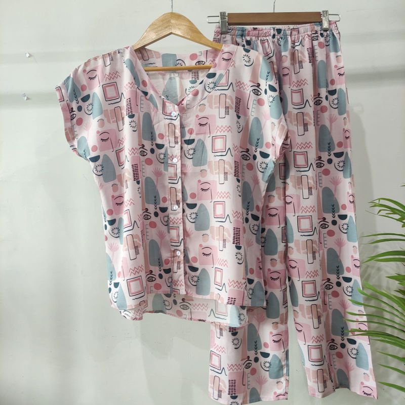 PIYAMA RAYON | PIYAMA VNECK | PIYAMA KEKINIAN | BAJU RUMAHAN-KCPD H