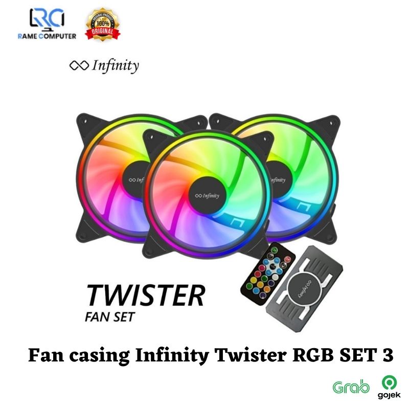 Fan casing Infinity Twister RGB SET 3 (3 Fan RGB + Controller+ Remote