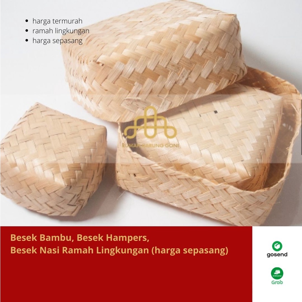 Besek Bambu Besek Hampers Besek Nasi Ramah Lingkungan (harga sepasang)