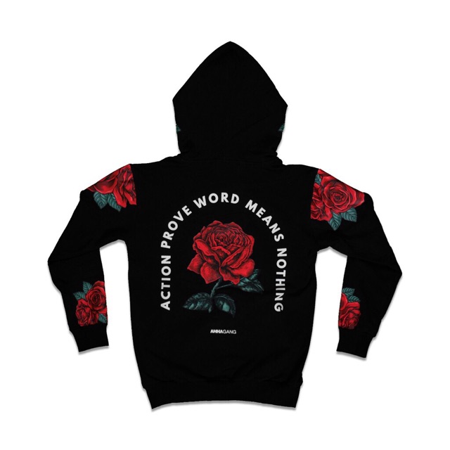 black rose checkered hoodie