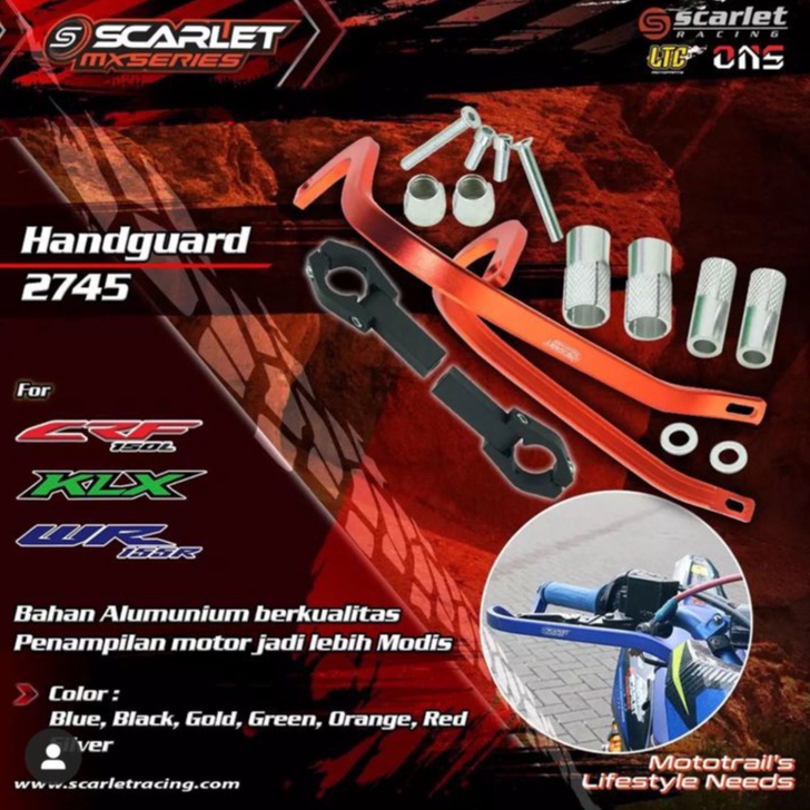 HANDGUARD TULANG PROGUARD PELINDUNG TANGAN FULL CNC SCARLET RACING