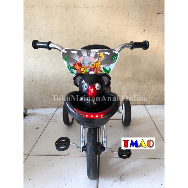 Jual Sepeda Roda Tiga Bmx Stainless Chrome Safari Sandaran Musik Pmb