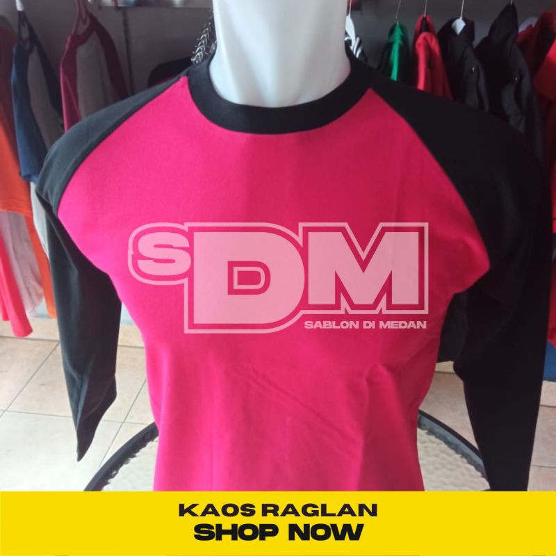 kaos raglan magenta