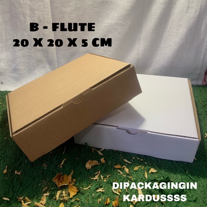 Kardus Die Cut 20x20x5 - Karton Box Dus Packaging Hampers Pizza Baju Kue Roti Brownies Polos Murah-3