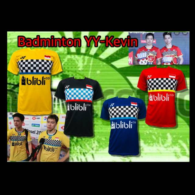 Yy/kevin/minion/yonex/kaos/badminton/bulutangkis/baju/lokal