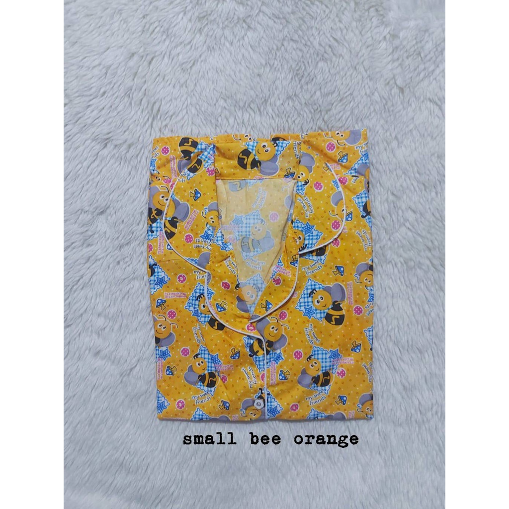 Setelan Piyama Baju Tidur PP Jumbo LD 116 -120 cm Motif  Size XXL Katun.-BEE SMALL ORANGE