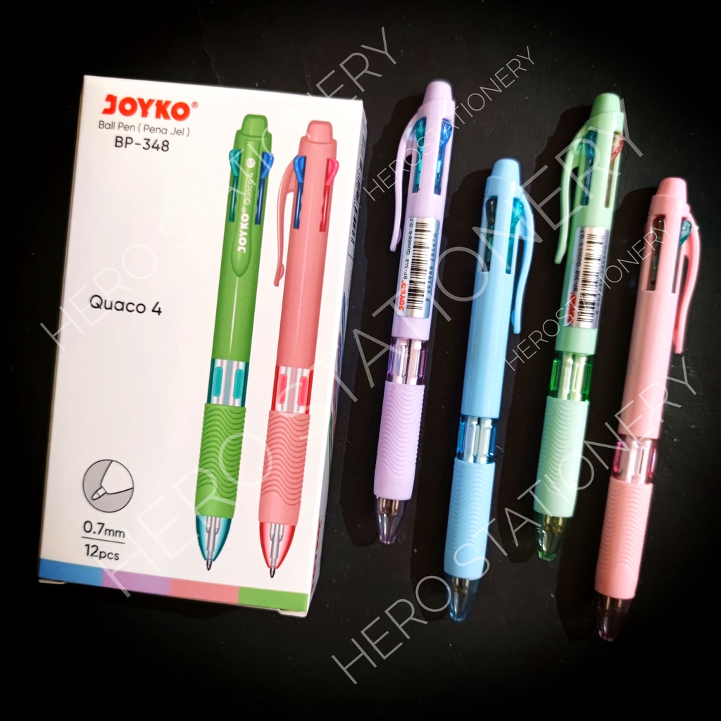 

Pen ballpen joyko quaco 4 tinta 4 warna BP-348 . 12 unit