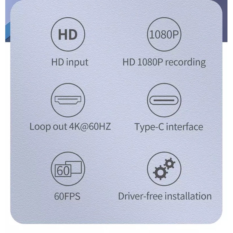 acasis video capture 4k type c interface with loop hdmi capture - HD33